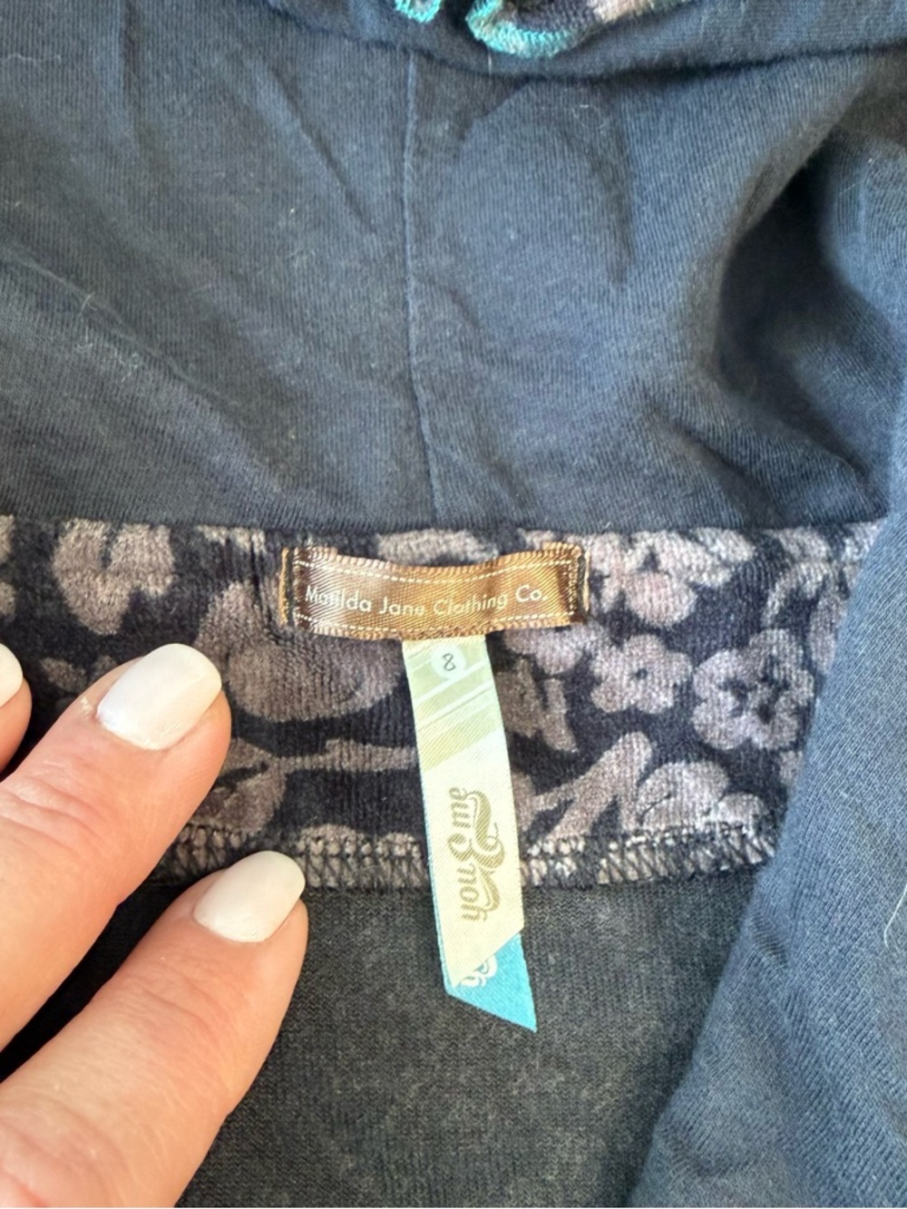 Matilda Jane You & Me Shadow Willow Jacket Girls 8 Velour Floral Hooded - Picture 5 of 10